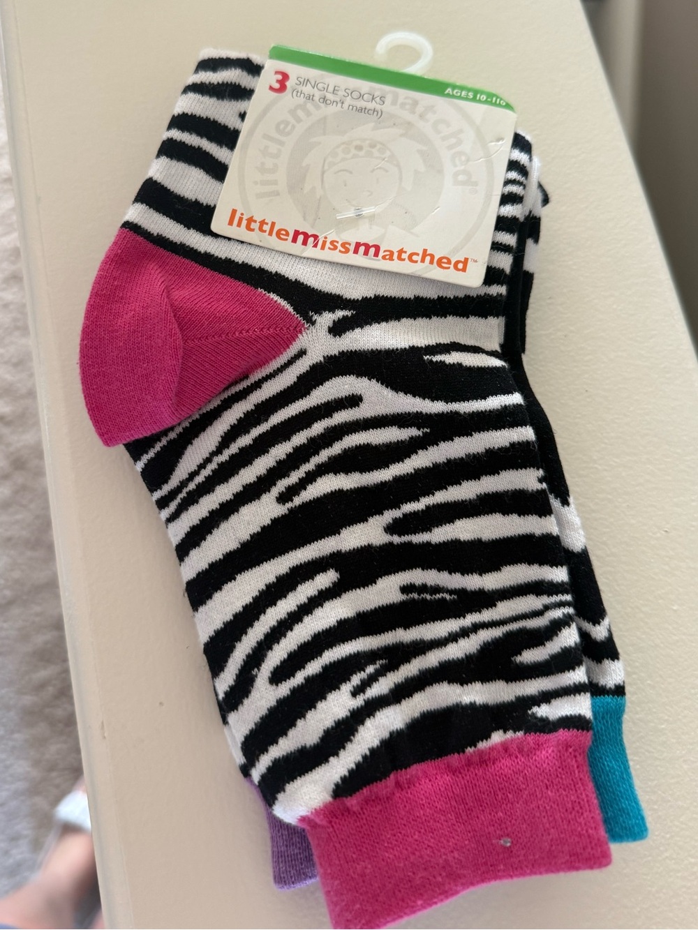 Women's Zebra Stripe Mismatched Socks - NWT